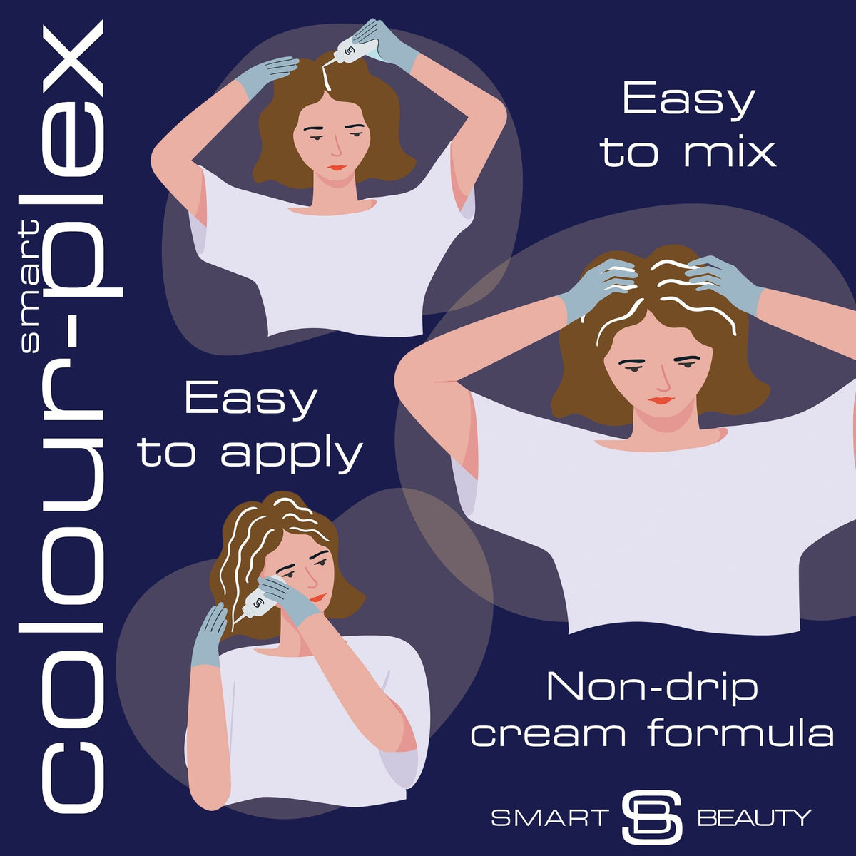 Smart Beauty Black Sapphire Hair Dye with Added Plex Hair Care Conditioner, Permanent Hair Colour
